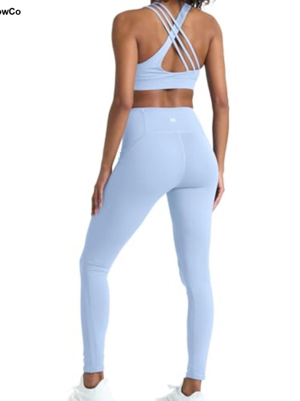 2 Piece Workout Set High Waist Leggings Strappy Sports Bra Yoga Running